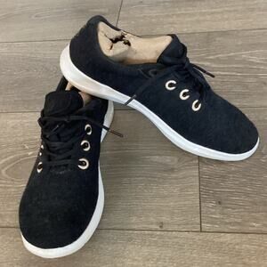 Merino's Womens Wool Tennis Shoes Size 8 Sneakers Grey White Lightweight Lace Up